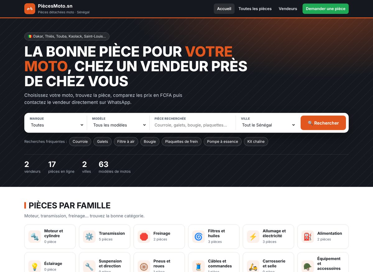 Pièces moto — écran 1