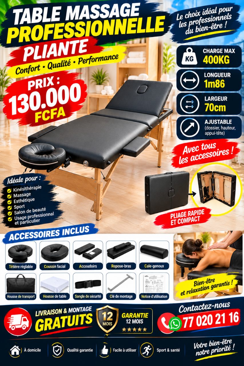 Table massage professionnel pliante — photo 1